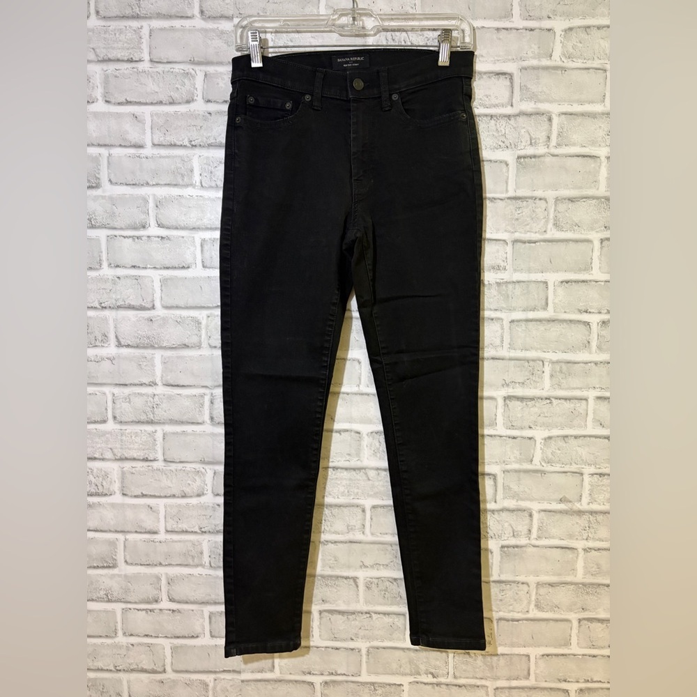 Banana Republic Jet Black Skinny Jeans, size 27/4 denim, high rise